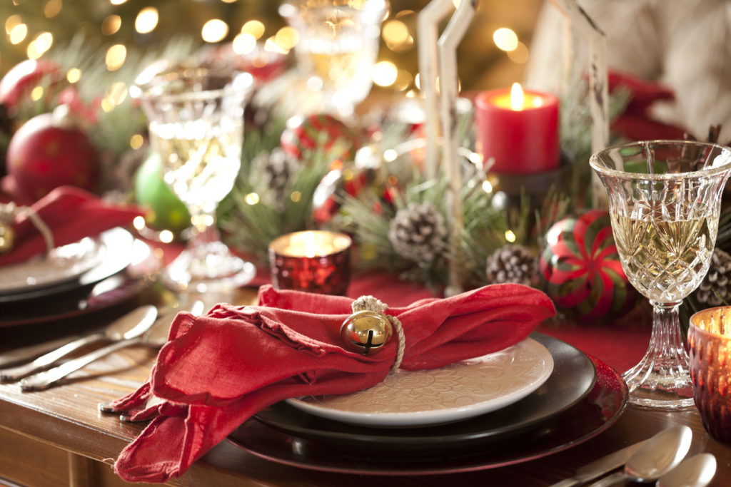 Christmas holiday dining table