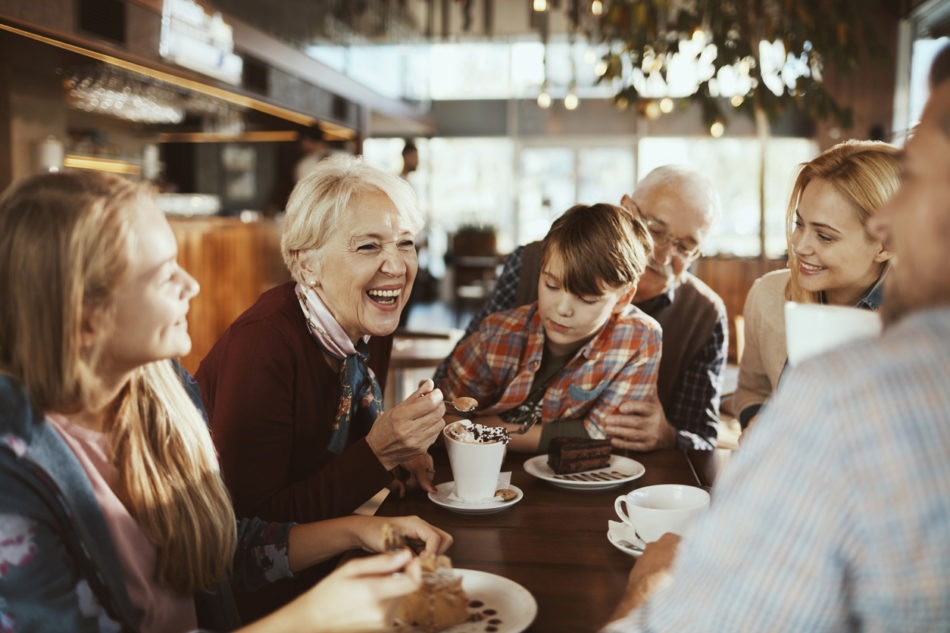 happy family enjoying time together in a cafe