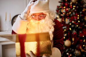 Santa with a glowing wish list