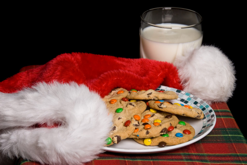 Seasonal Christmas cookie setting for use as Santa's cookies